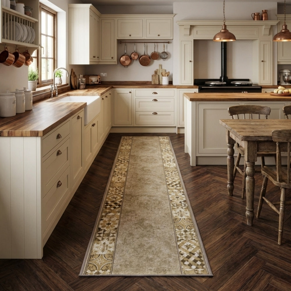 Murcia Light Brown Kitchen Runner