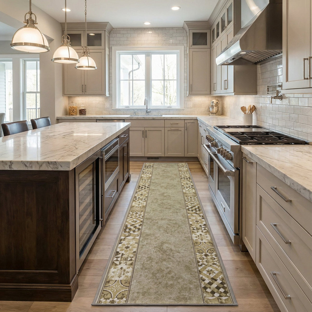 Murcia Light Brown Kitchen Runner