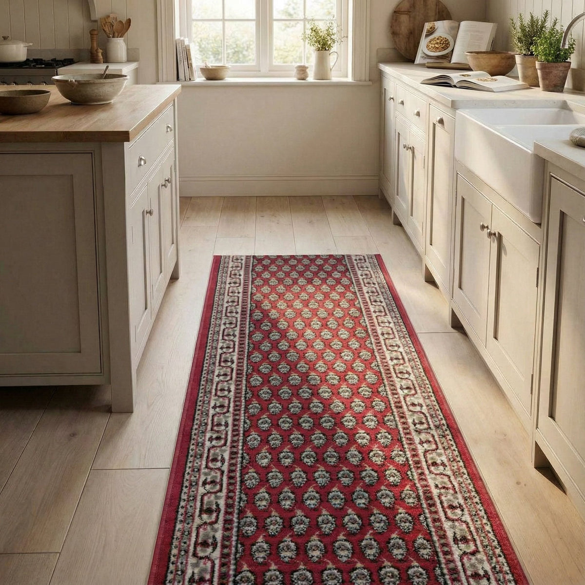 Peacock Red Kitchen Runner