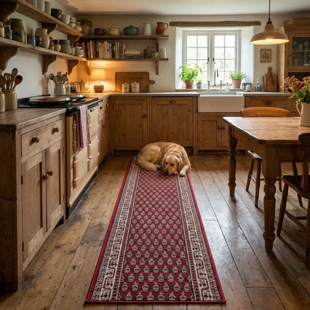 Peacock Red Kitchen Runner
