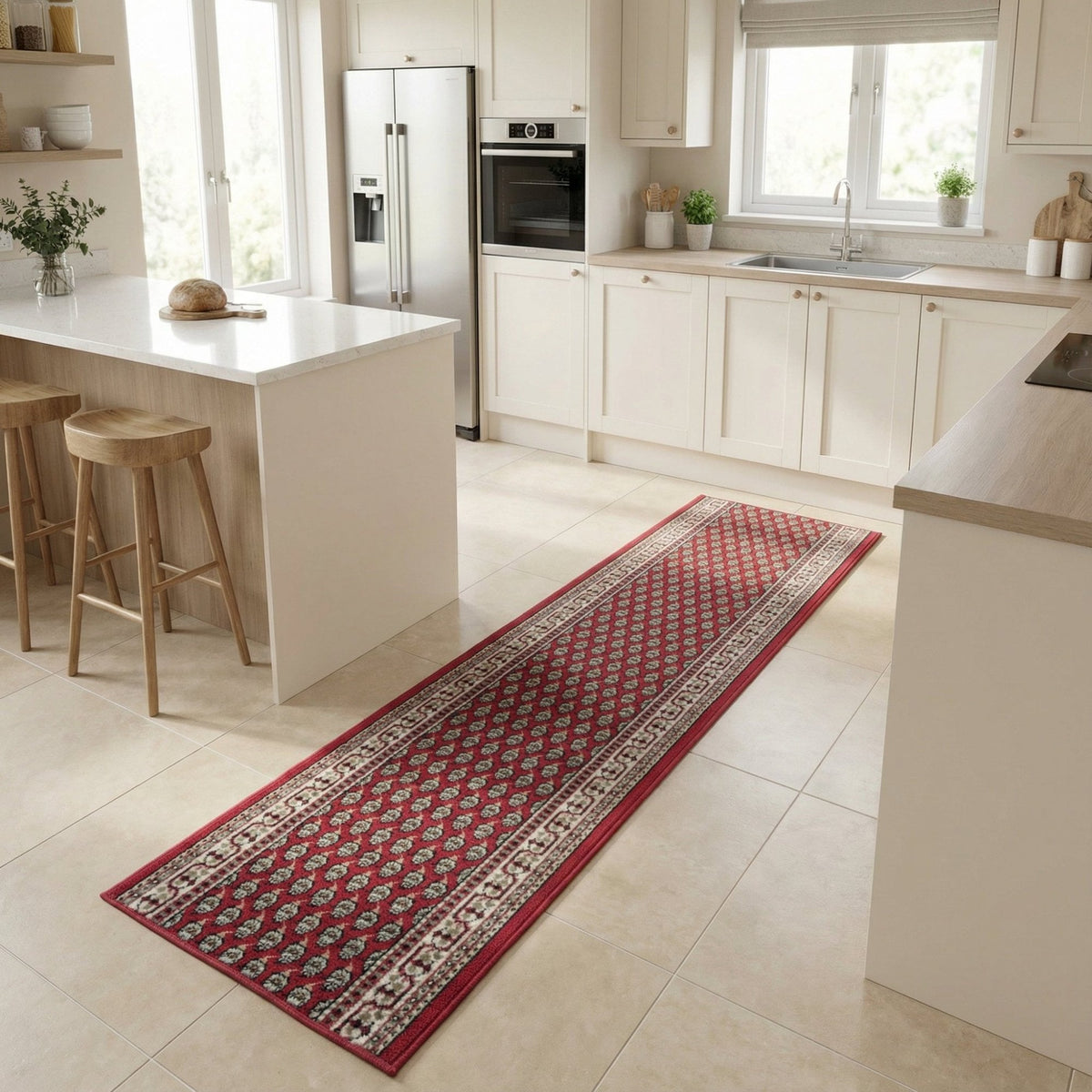 Peacock Red Kitchen Runner