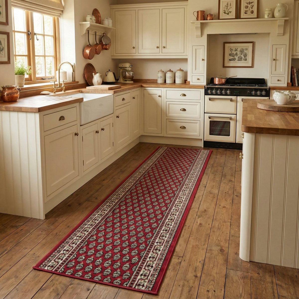 Peacock Red Kitchen Runner