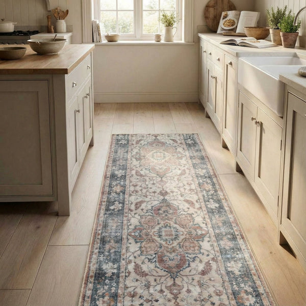 Santiago Terracotta Washable Kitchen Runner
