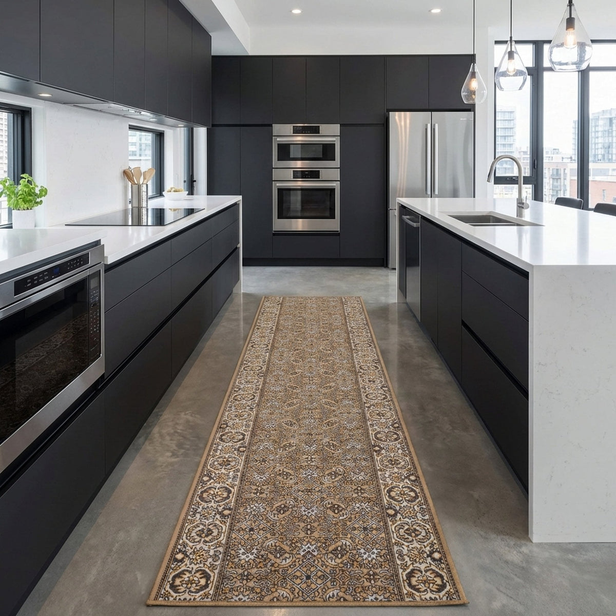 Bidjar Beige Tapis de Cuisine