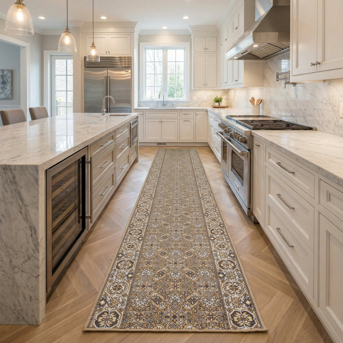 Bidjar Beige Tapis de Cuisine