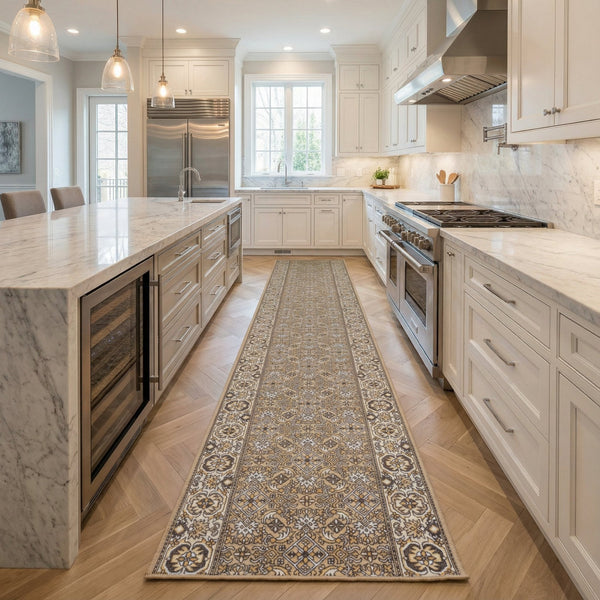 Bidjar Beige Tapis de Cuisine
