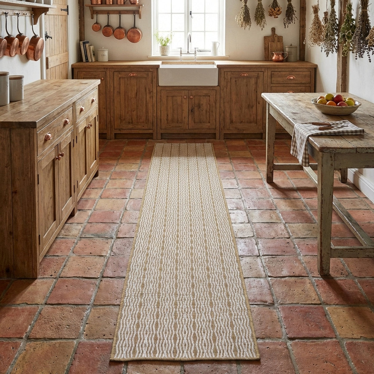 Cable Brown Kitchen Runner