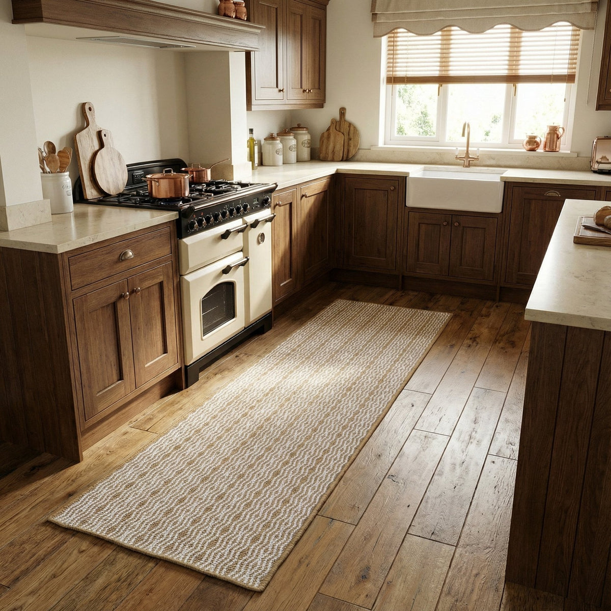 Cable Brown Kitchen Runner