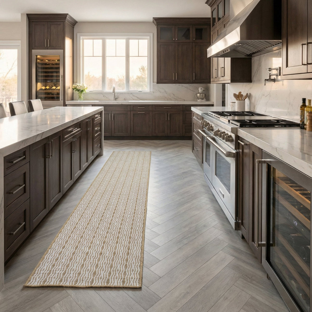 Cable Brown Kitchen Runner