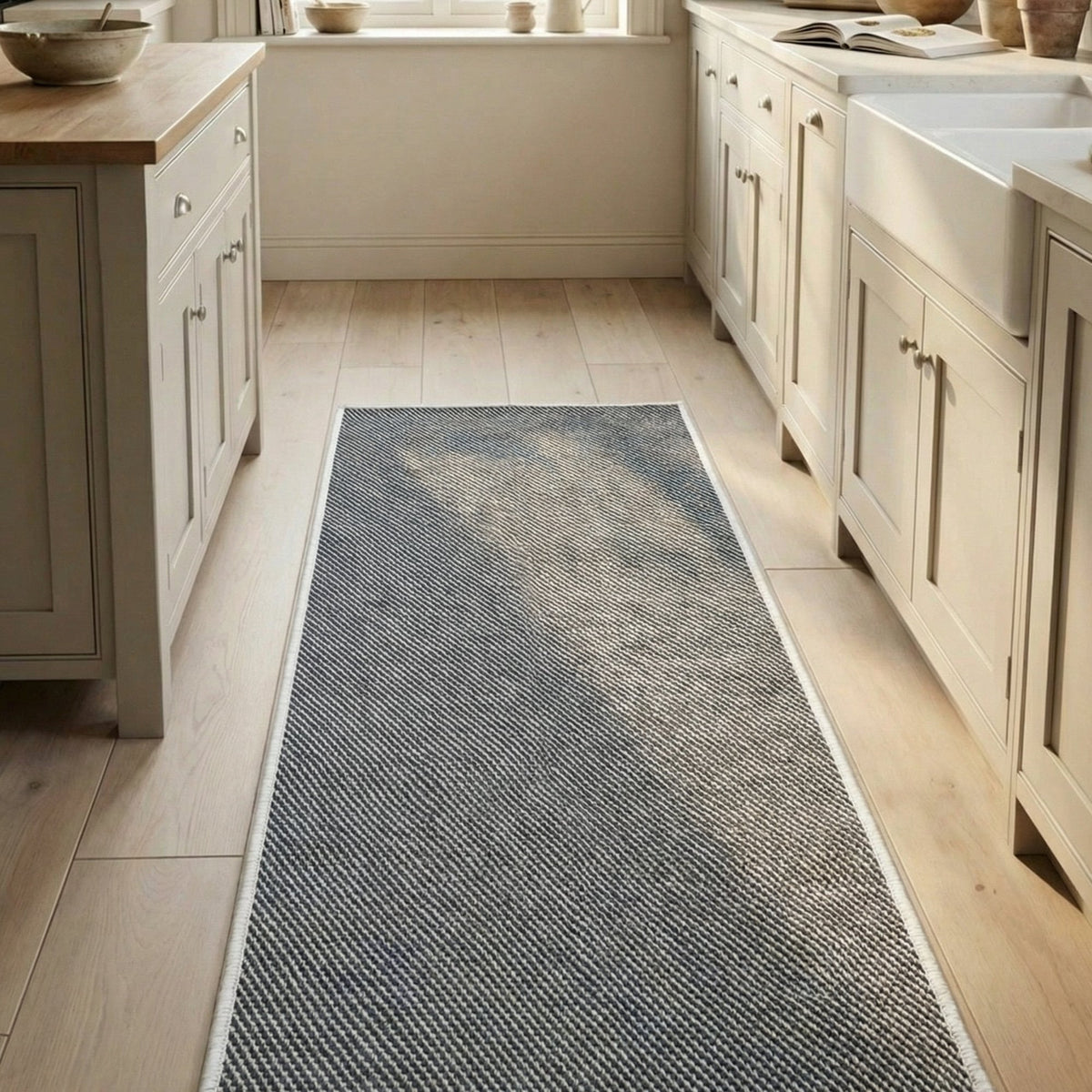 Coastal Black Kitchen Runner