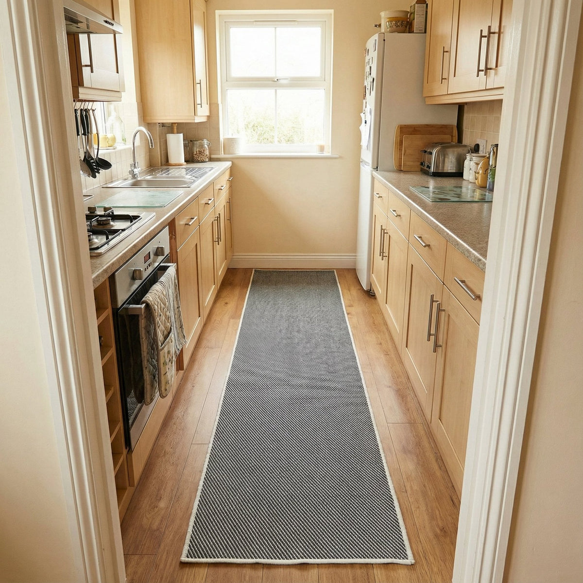 Coastal Black Kitchen Runner