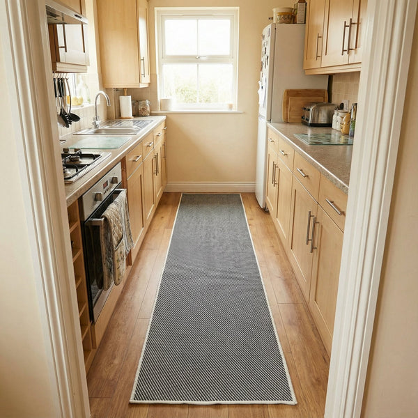Coastal Black Kitchen Runner