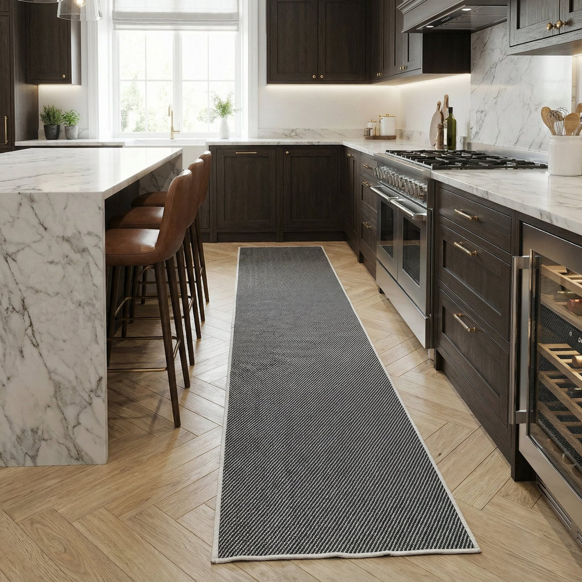 Coastal Black Kitchen Runner