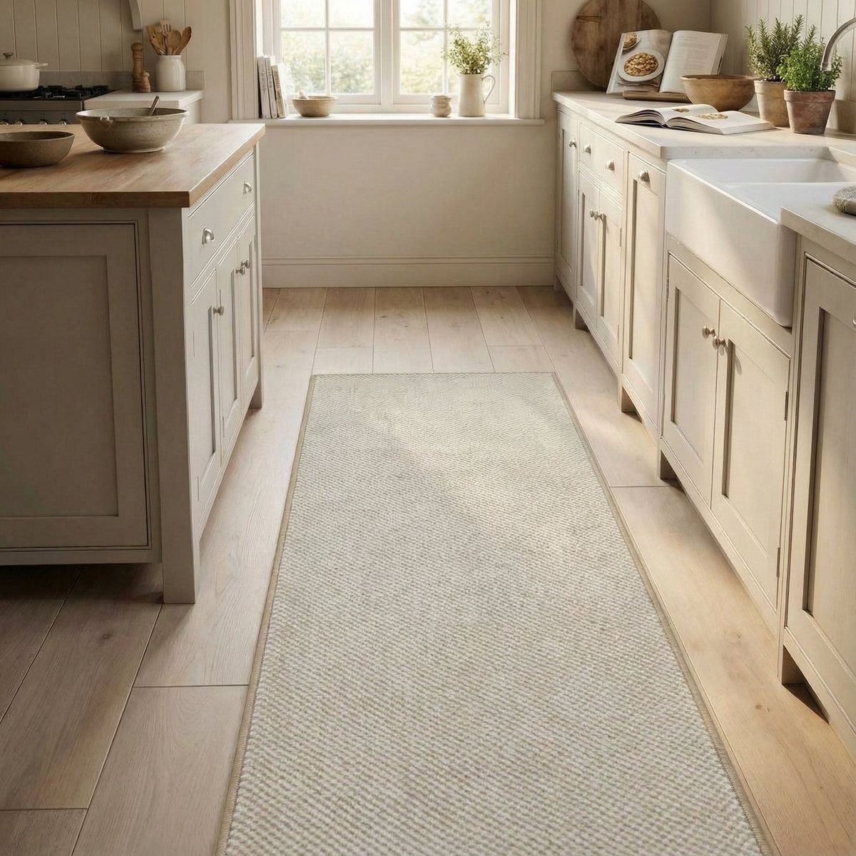 Hazy Brown Kitchen Runner