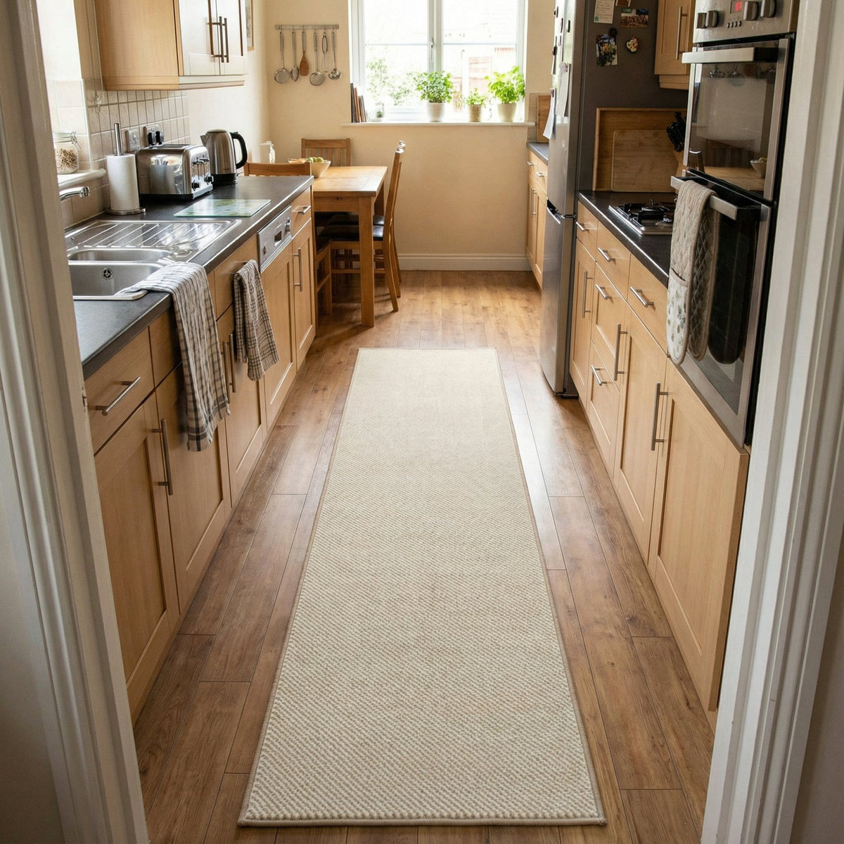 Hazy Brown Kitchen Runner