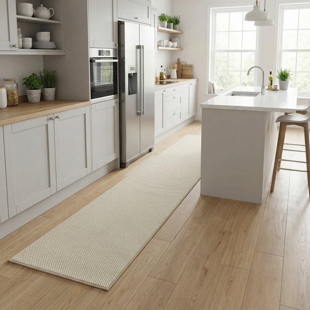 Hazy Brown Kitchen Runner
