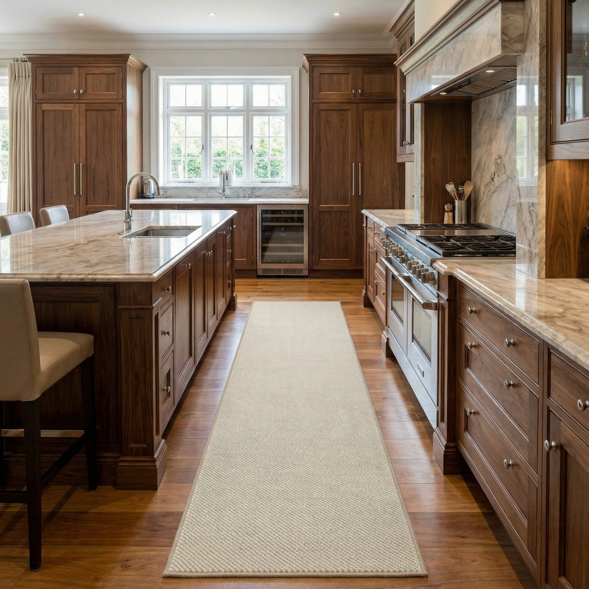 Hazy Brown Kitchen Runner