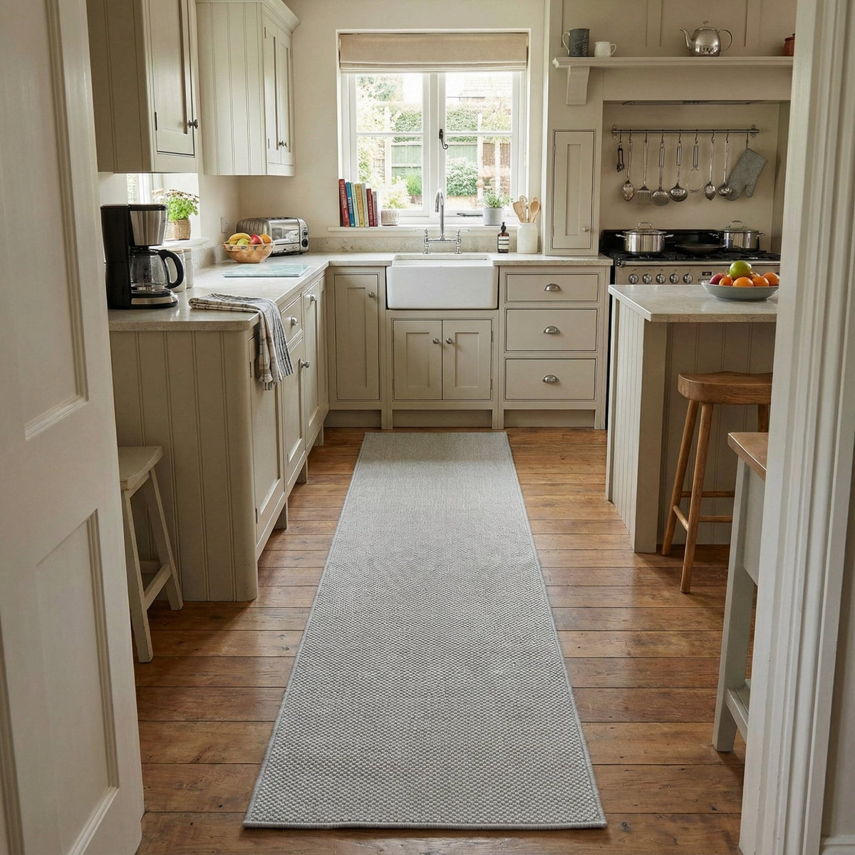 Hazy Grey Kitchen Runner