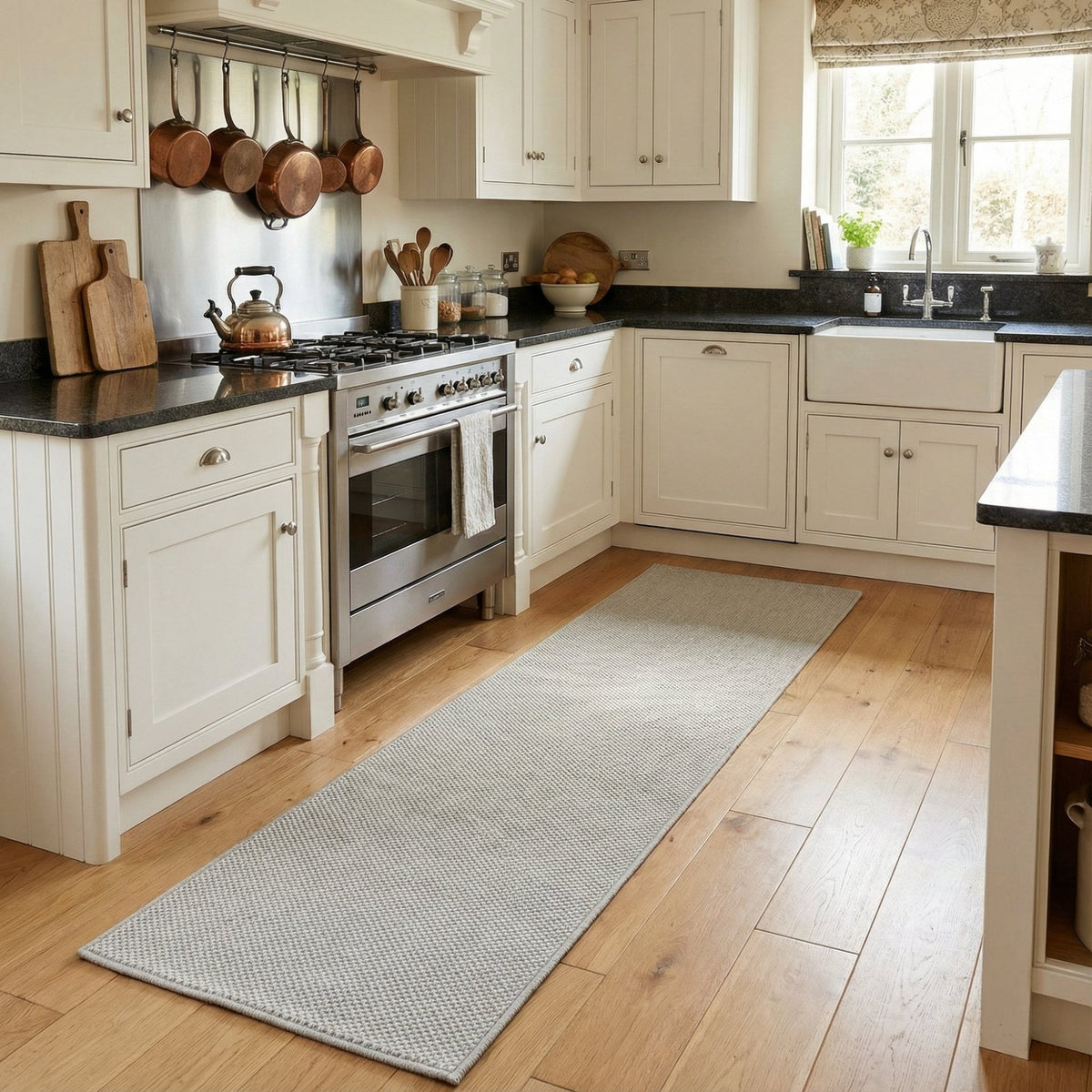 Hazy Grey Kitchen Runner