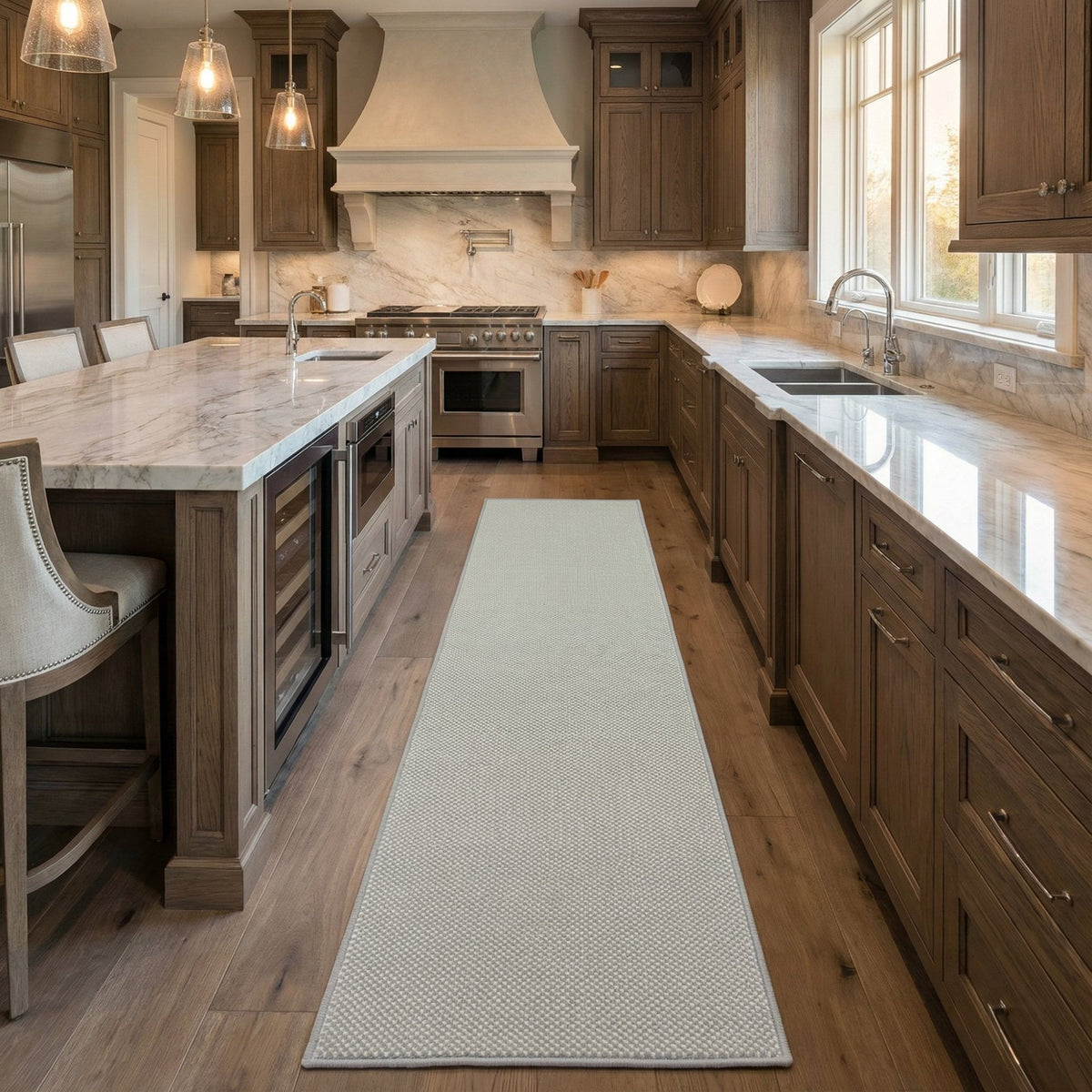 Hazy Grey Kitchen Runner