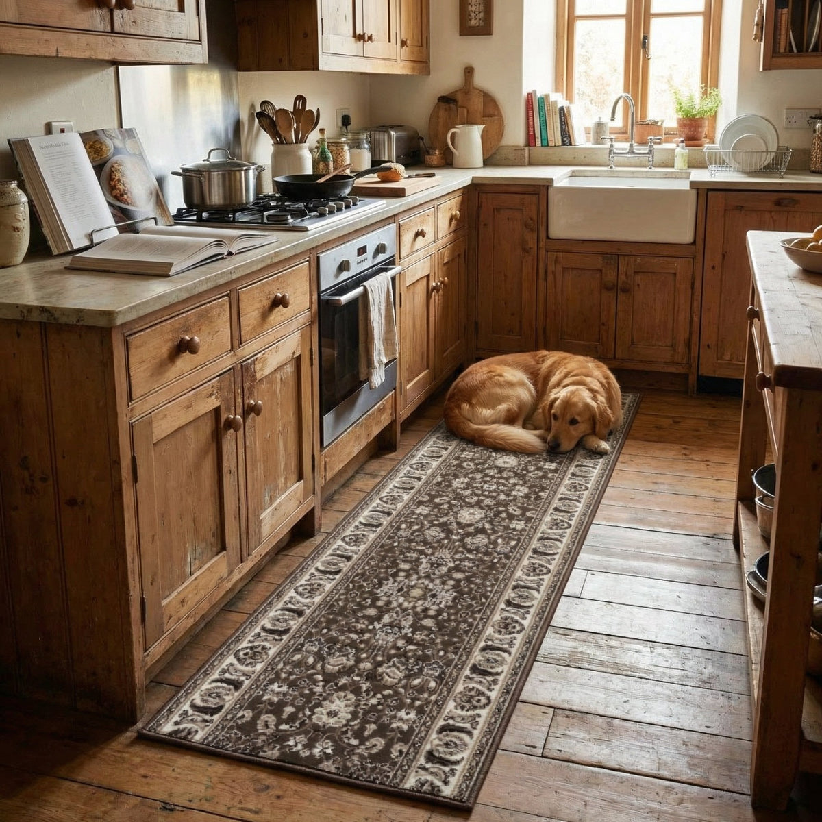 Kashan Brown Kitchen Runner