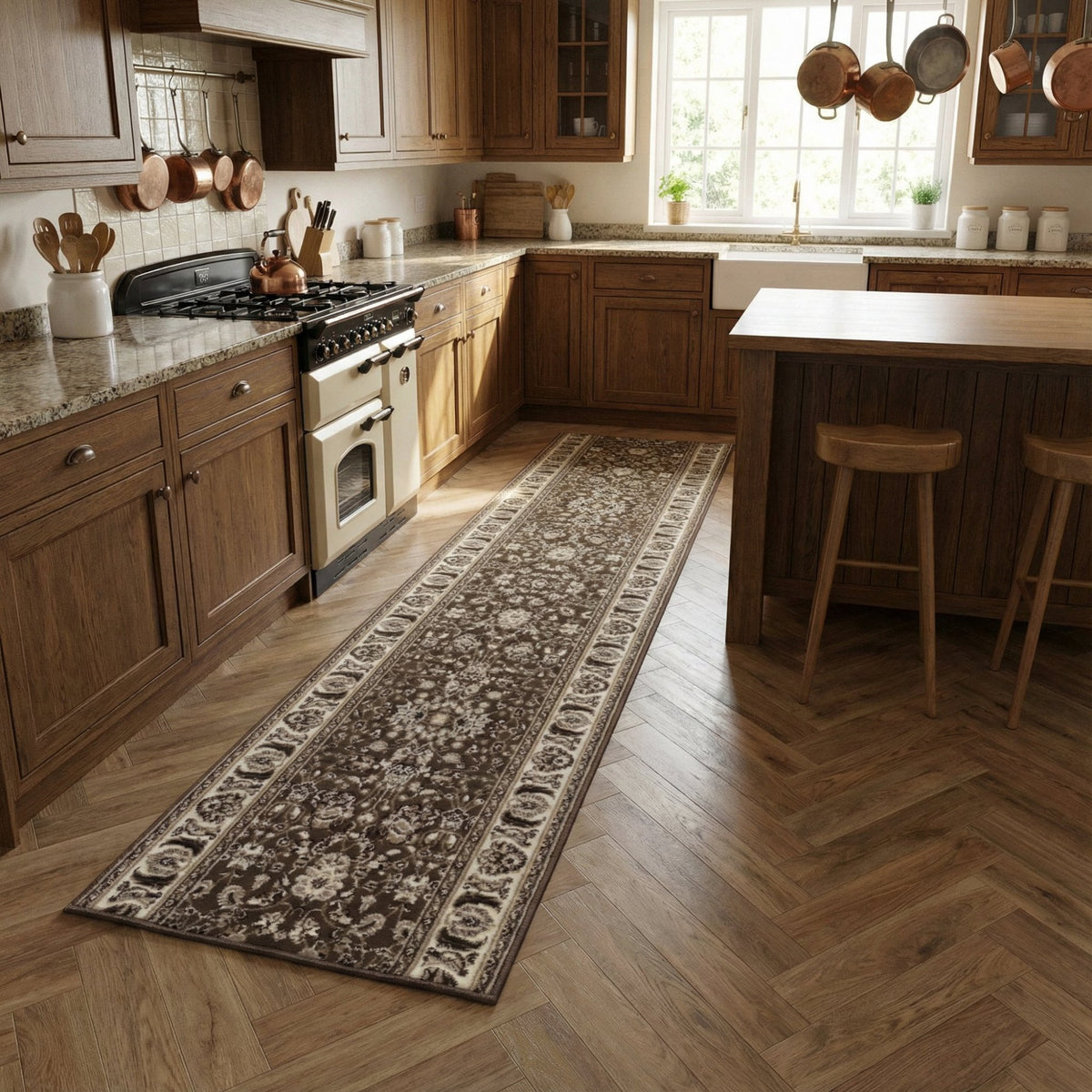 Kashan Brown Kitchen Runner