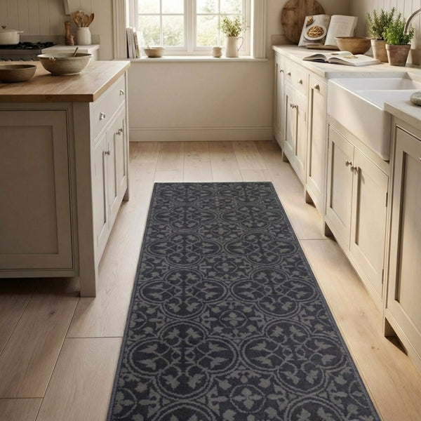 Mosaic Grey Kitchen Runner