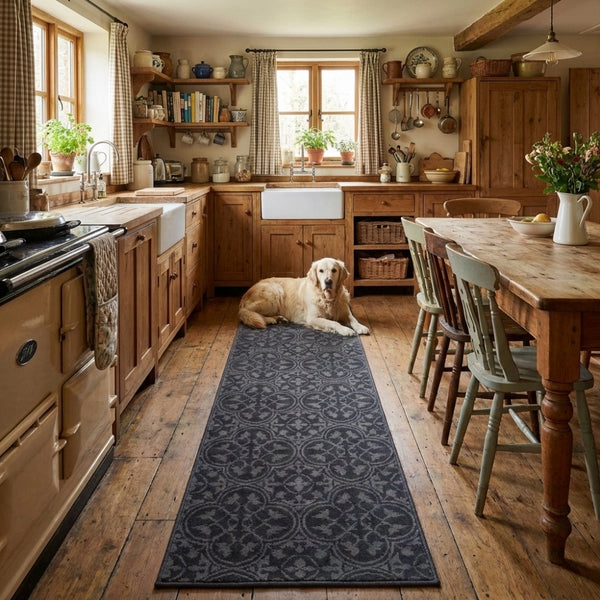 Mosaic Grey Kitchen Runner