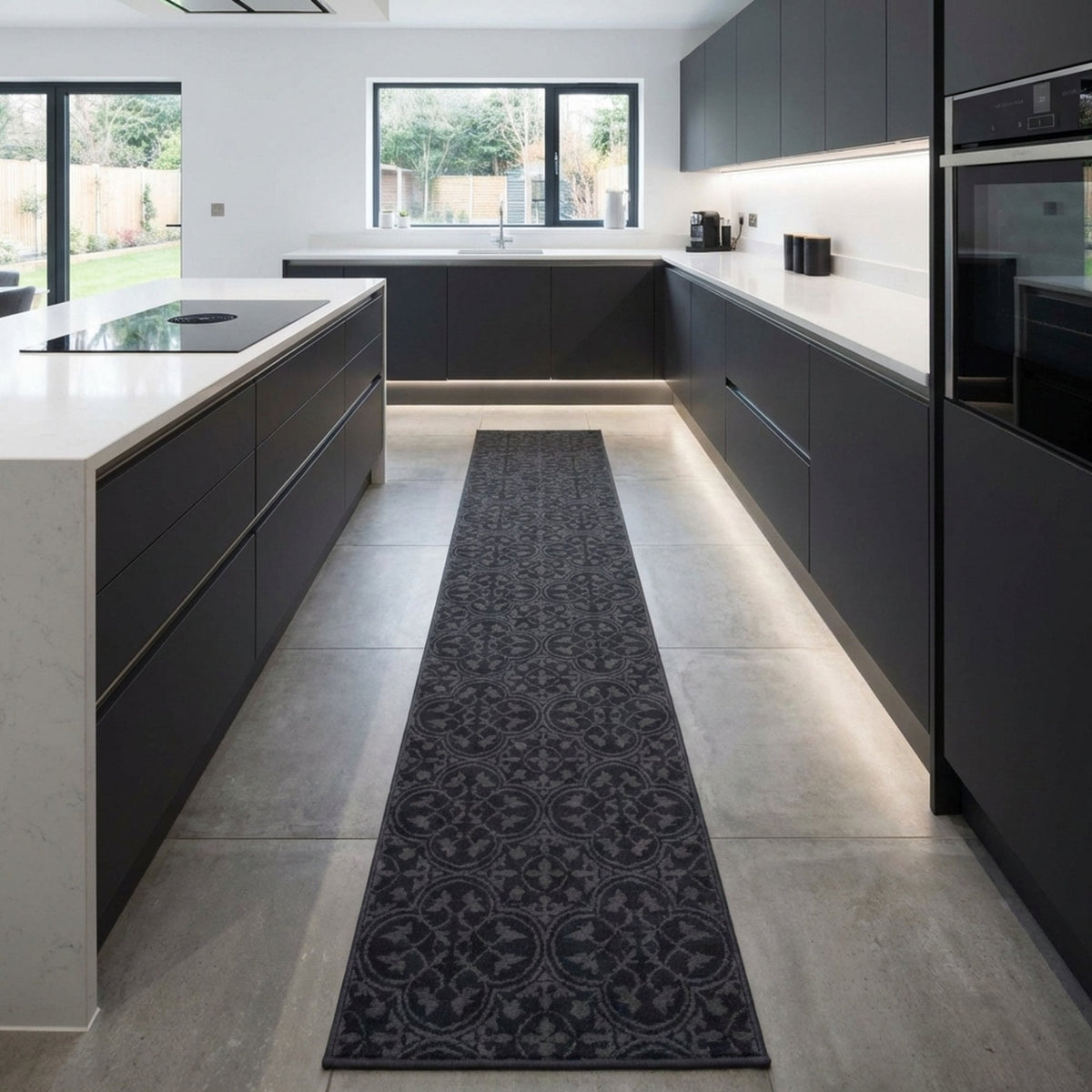 Mosaic Grey Kitchen Runner