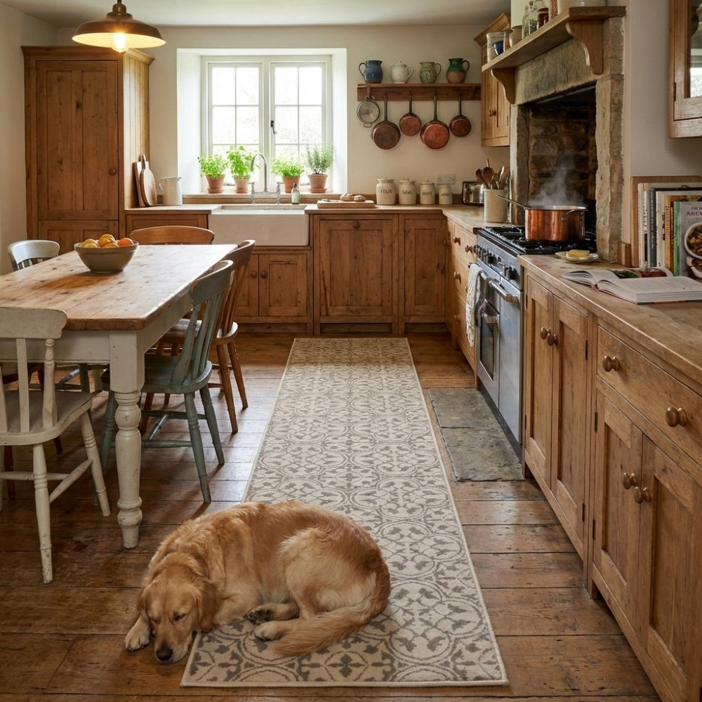 Mosaic Light Beige Kitchen Runner