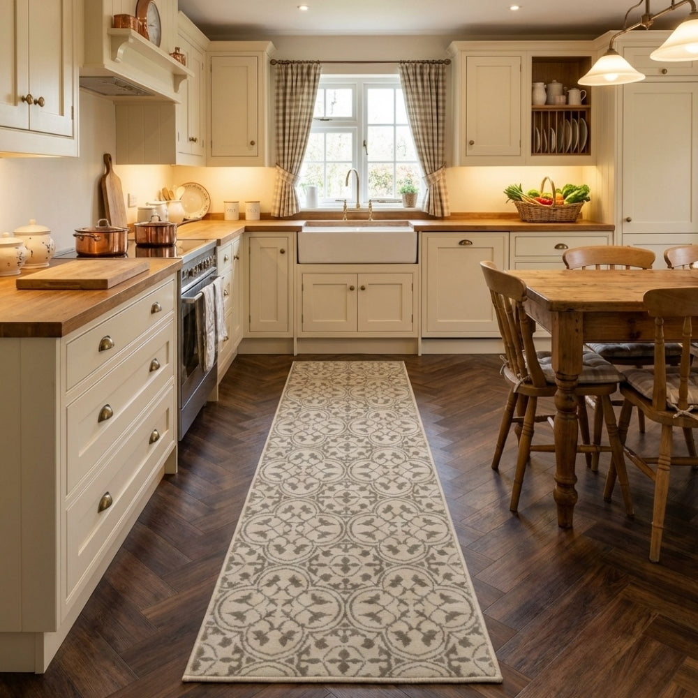Mosaic Light Beige Kitchen Runner