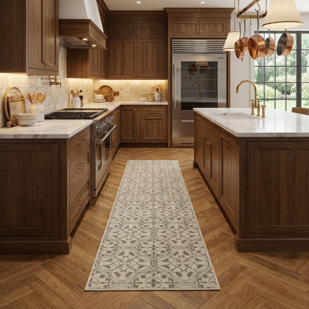 Mosaic Light Beige Kitchen Runner
