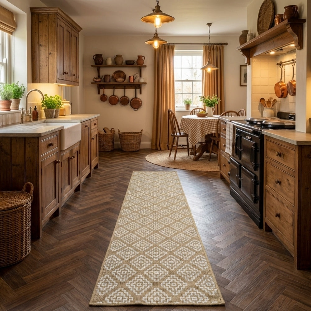 Olmec Brown Kitchen Runner