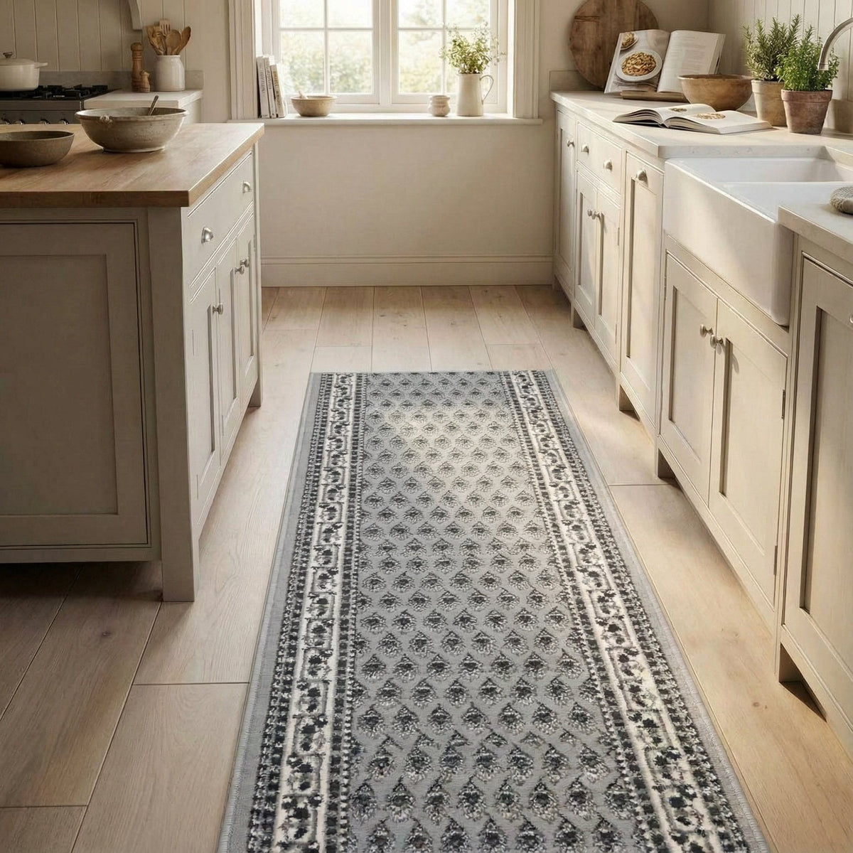 Peacock Grey Kitchen Runner
