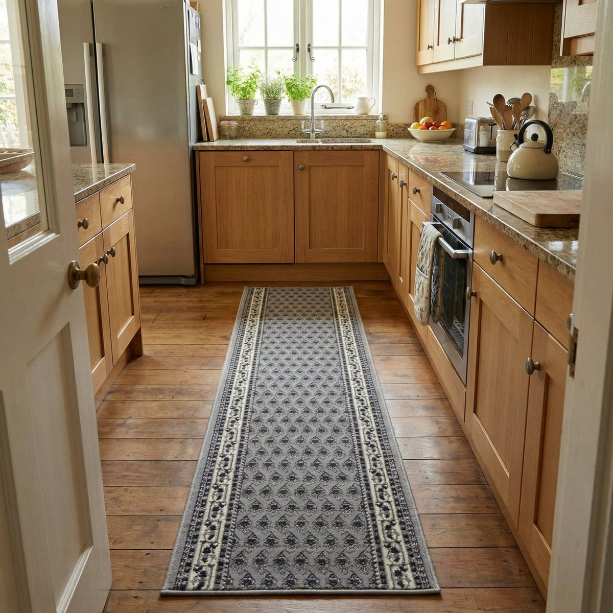 Peacock Grey Kitchen Runner