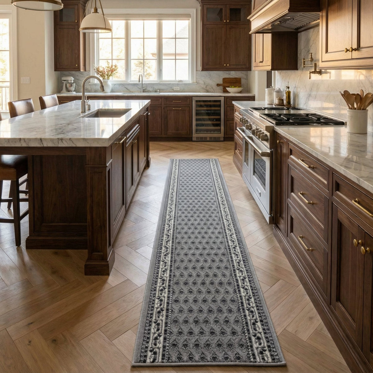 Peacock Grey Kitchen Runner