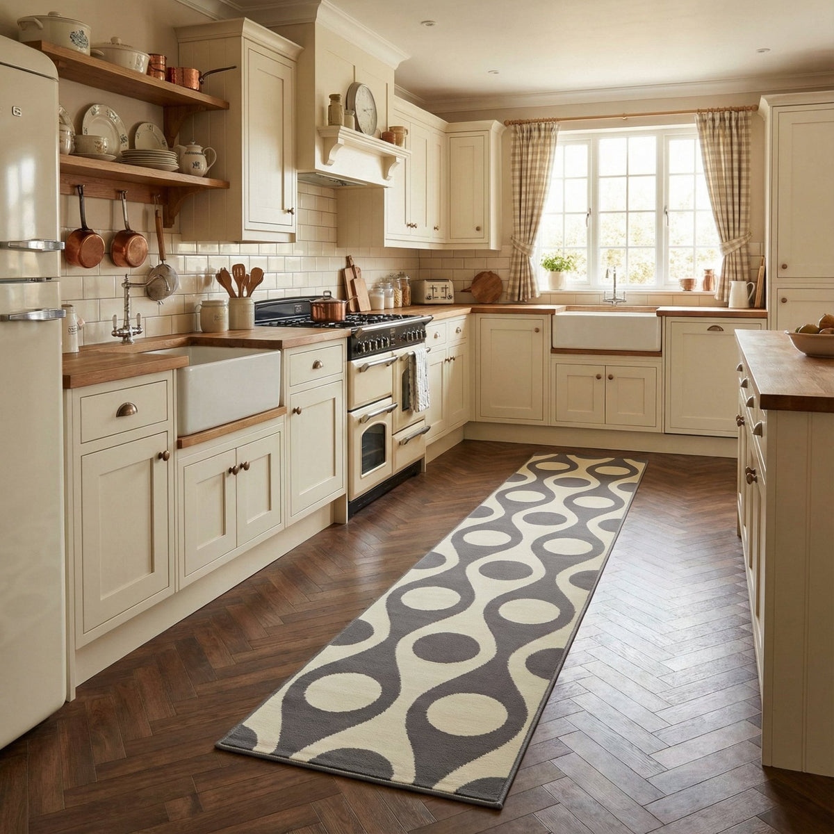 Pop Cream Kitchen Runner