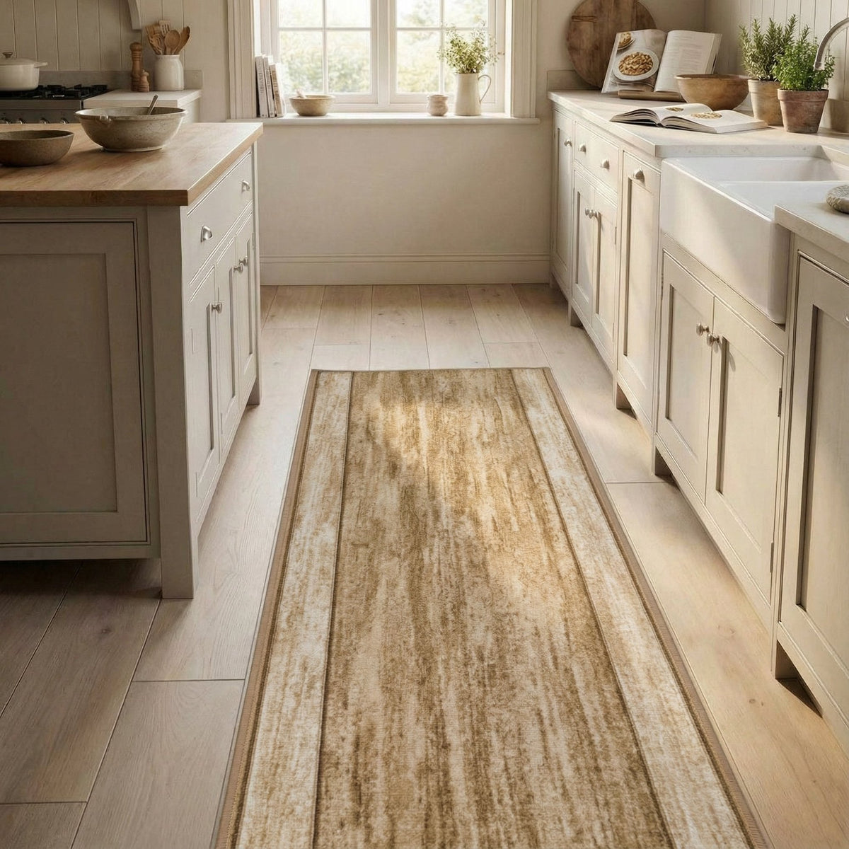 Rama Beige Kitchen Carpet Runner