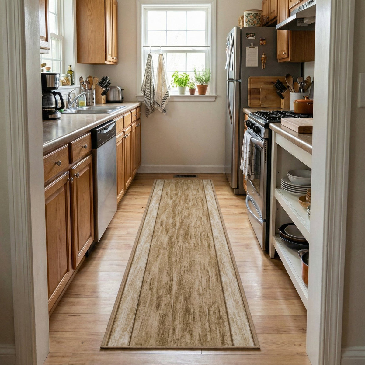 Rama Beige Kitchen Carpet Runner