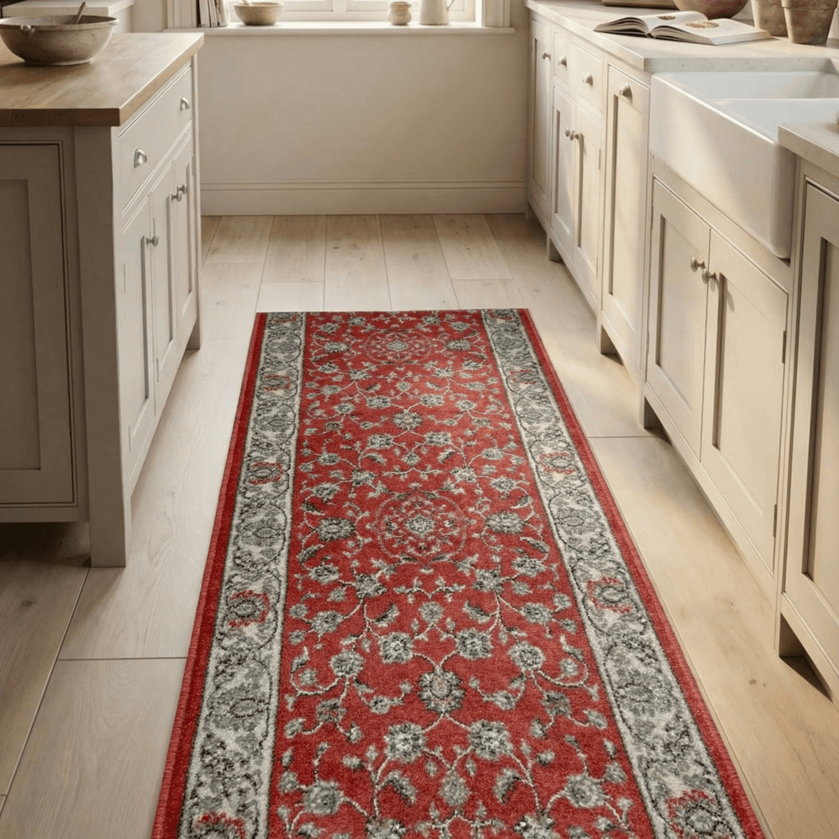 Heirloom Rockland Cinnabar Navajo White Kitchen Runner