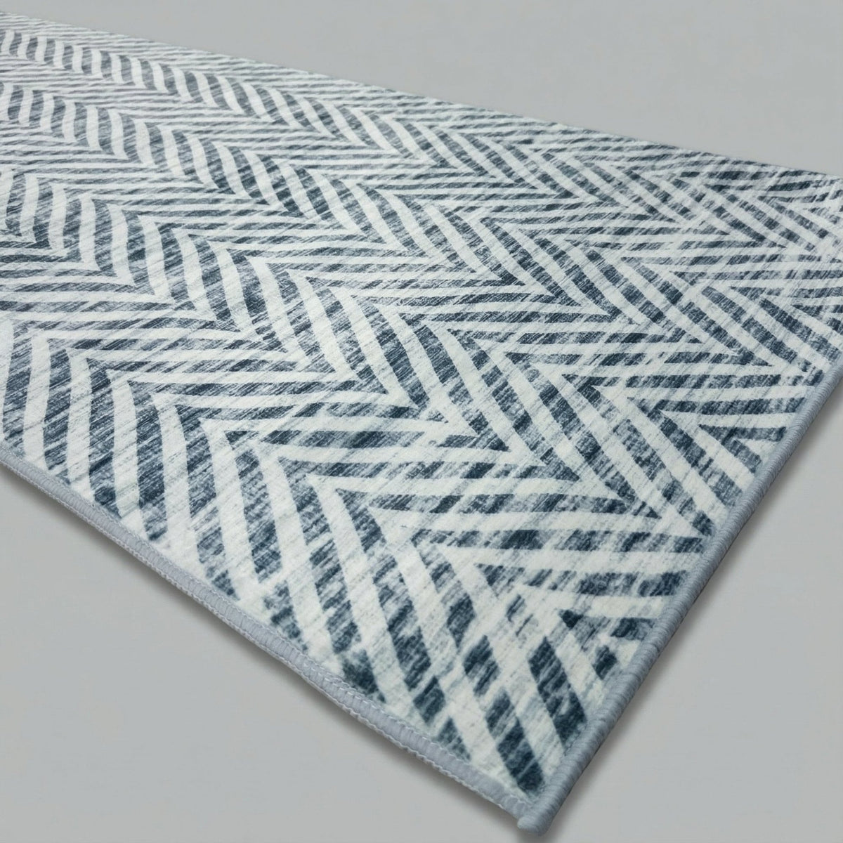 Mavy Light Blue Washable Kitchen Runner