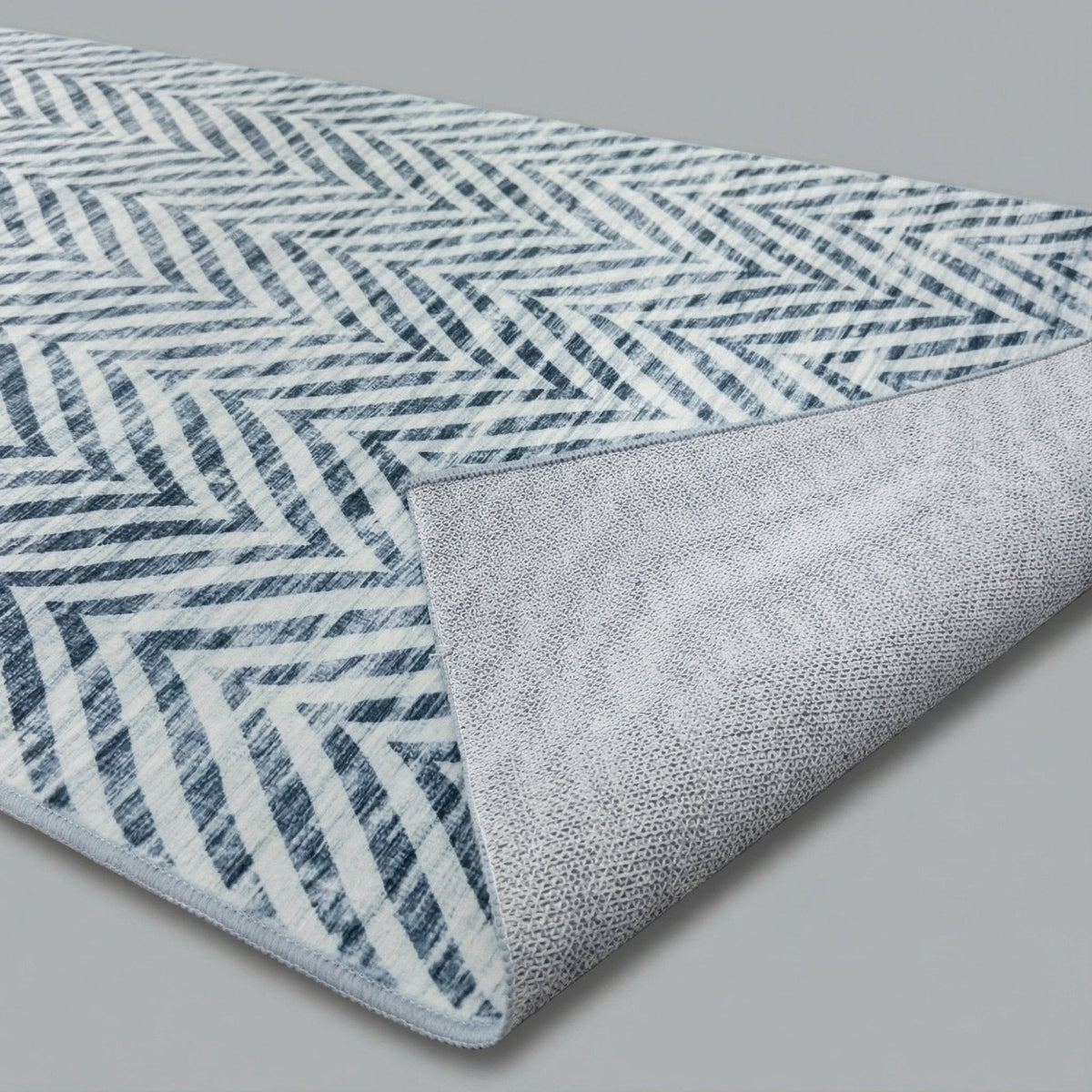 Mavy Light Blue Washable Kitchen Runner