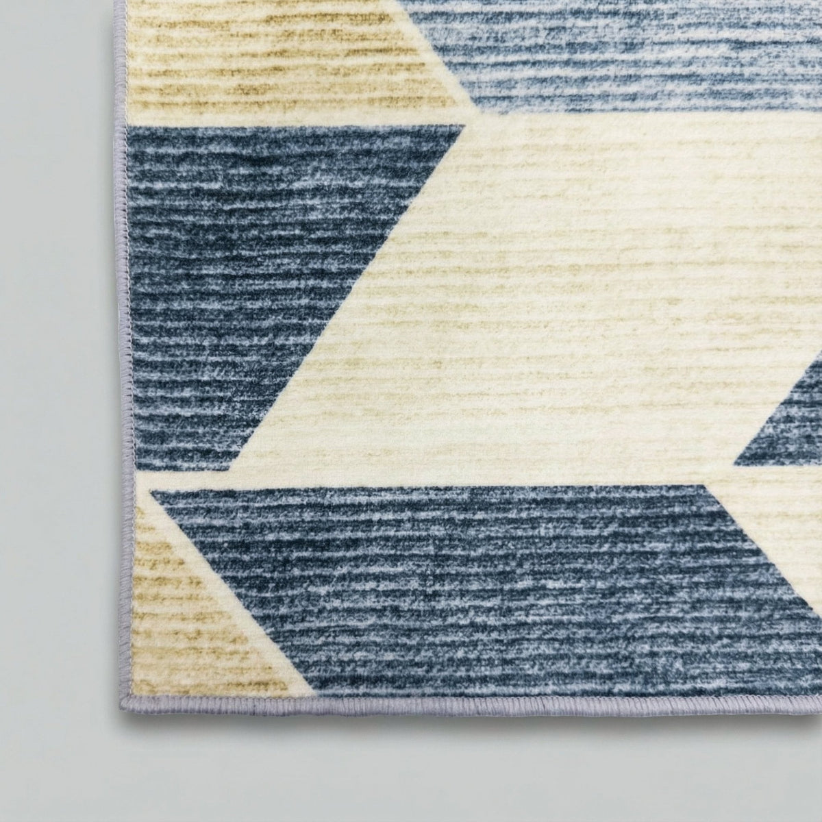 Shamir Beige/Blue Washable Kitchen Runner