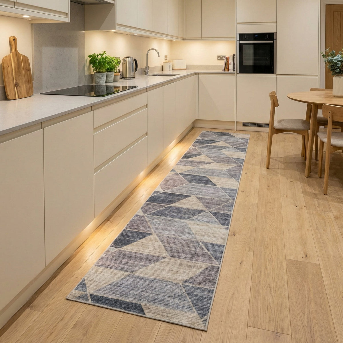 Shamir Grey/Ivory Washable Kitchen Runner