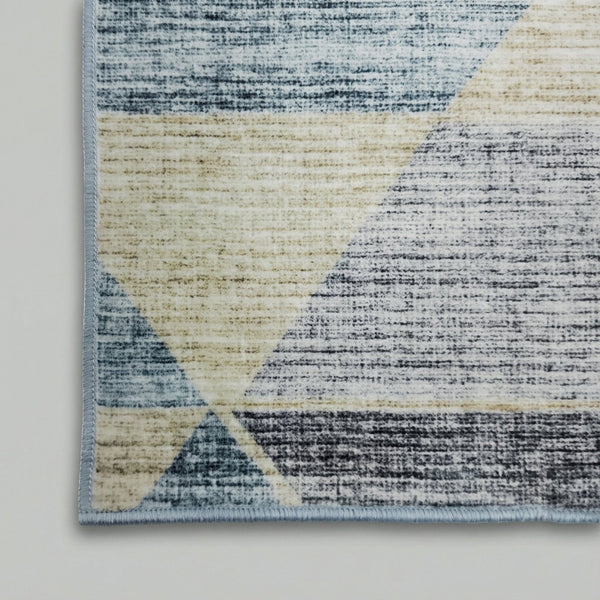 Shamir Multi/Blue Washable Kitchen Runner