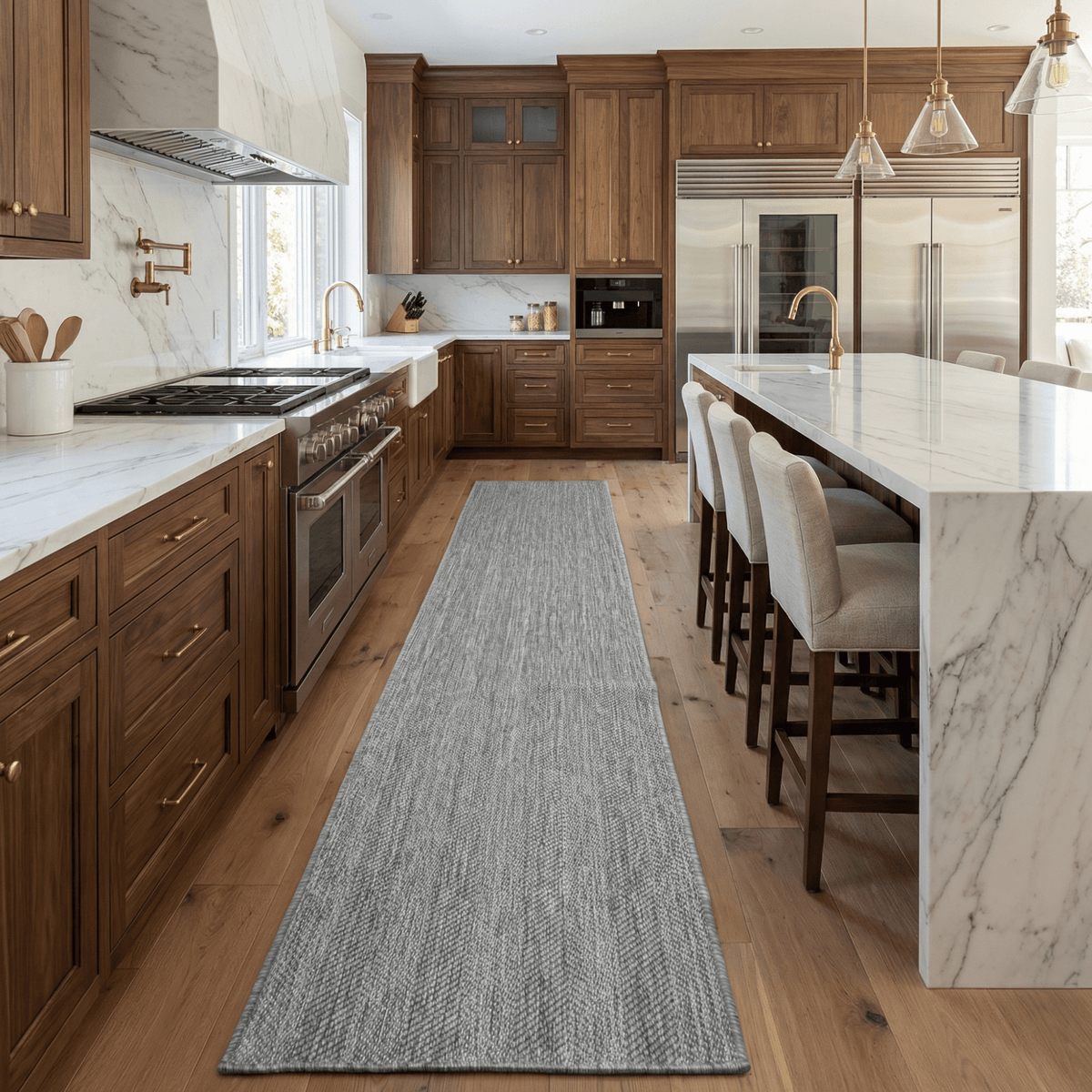 Stripes Gray Kitchen Runner