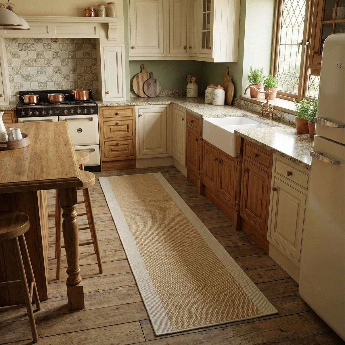 Vichy Ochre A Kitchen Runner