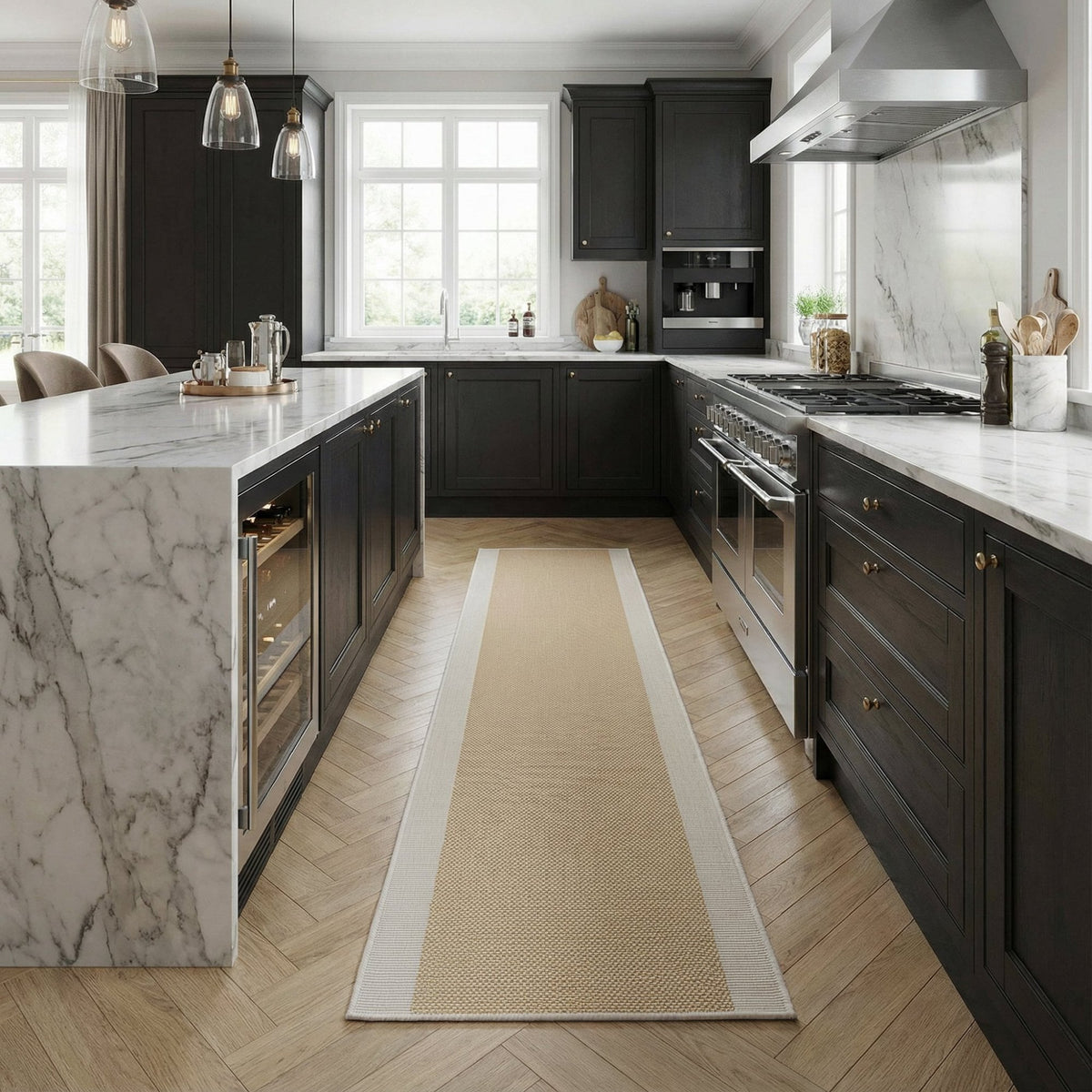 Vichy Ochre A Kitchen Runner