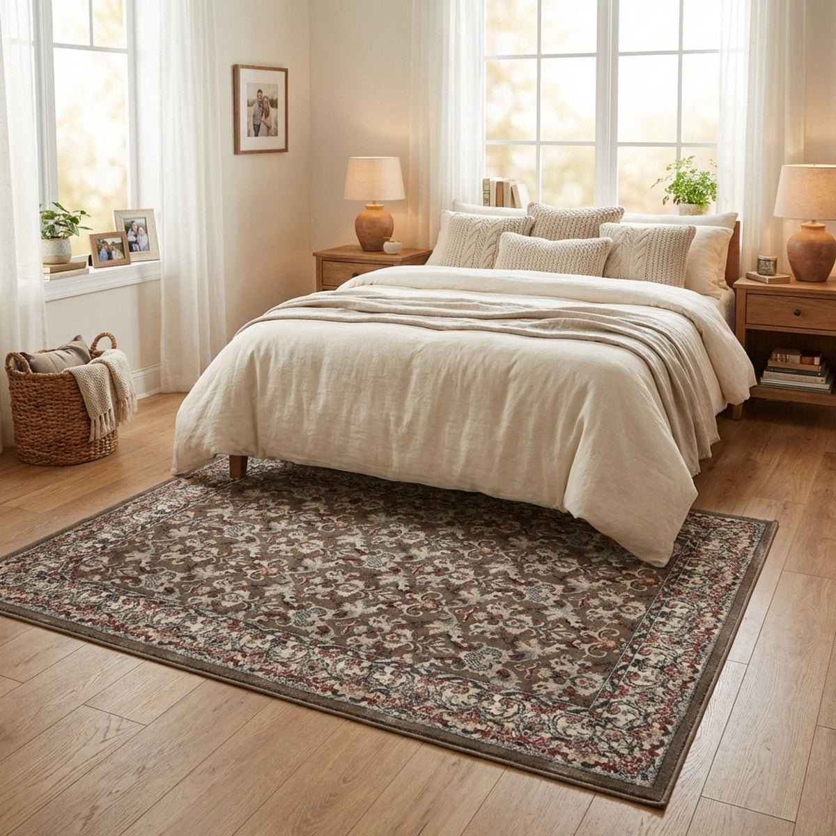 Heirloom Tan Navajo White Area Rug