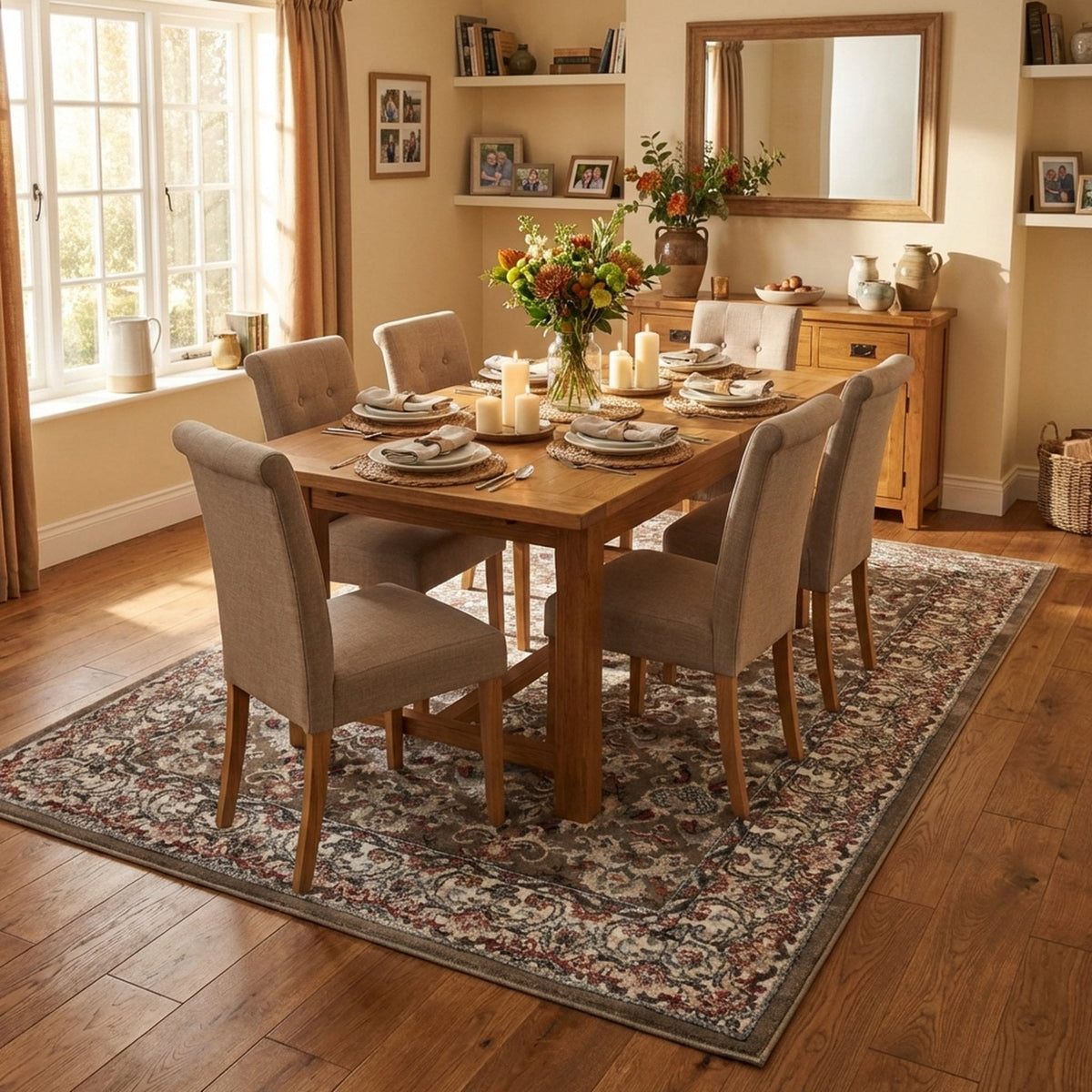 Heirloom Tan Navajo White Area Rug